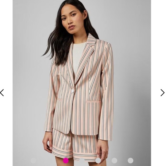 Ted Baker Jackets & Blazers - NEW • TED BAKER • Women’s Betia Tailored Jacket Stripes Pink / White / Black 6